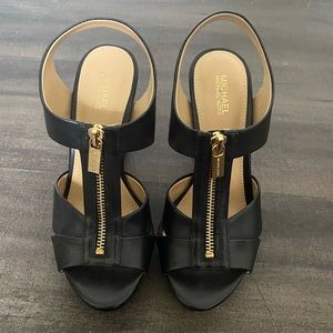 Black Michael Kors zipper heels size 6